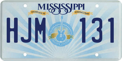 MS license plate HJM131