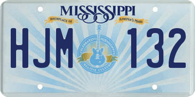 MS license plate HJM132