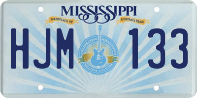 MS license plate HJM133