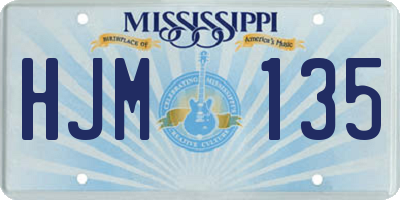 MS license plate HJM135