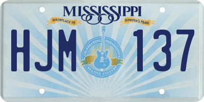 MS license plate HJM137