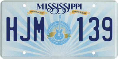 MS license plate HJM139