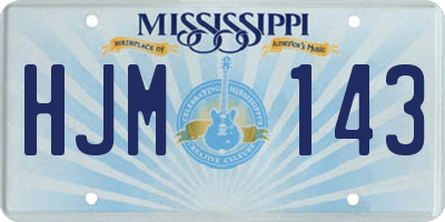 MS license plate HJM143