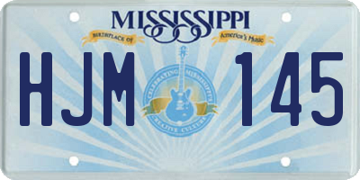 MS license plate HJM145