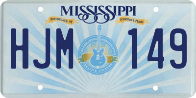 MS license plate HJM149