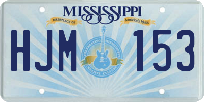 MS license plate HJM153