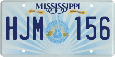 MS license plate HJM156