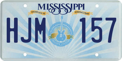 MS license plate HJM157