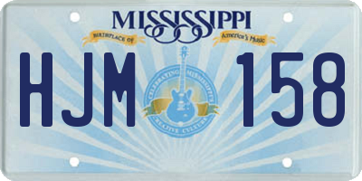MS license plate HJM158