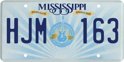 MS license plate HJM163
