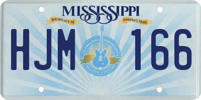 MS license plate HJM166