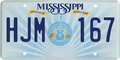 MS license plate HJM167