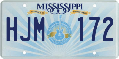 MS license plate HJM172