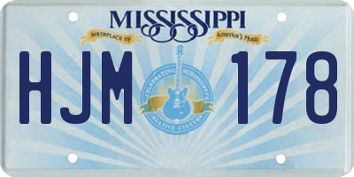 MS license plate HJM178