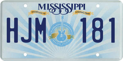 MS license plate HJM181