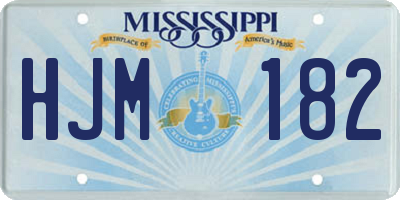MS license plate HJM182