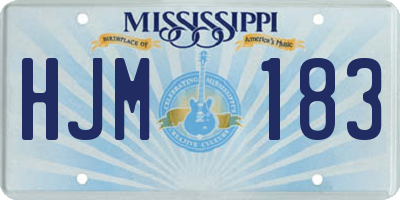 MS license plate HJM183