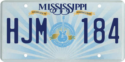 MS license plate HJM184