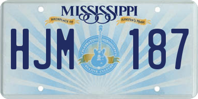 MS license plate HJM187
