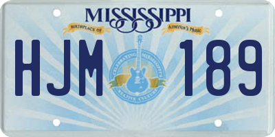 MS license plate HJM189