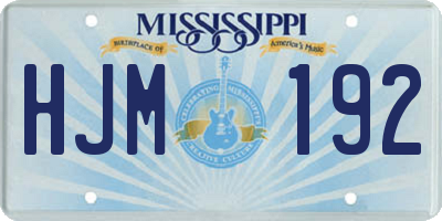 MS license plate HJM192