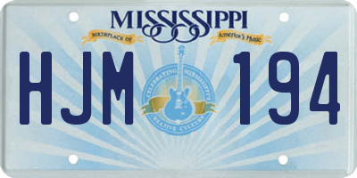 MS license plate HJM194