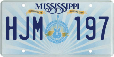 MS license plate HJM197