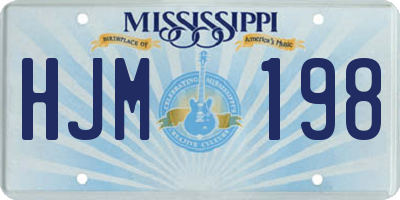 MS license plate HJM198