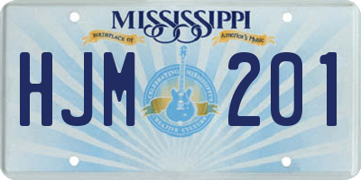 MS license plate HJM201