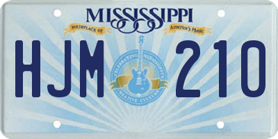 MS license plate HJM210