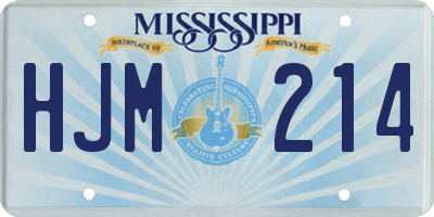 MS license plate HJM214