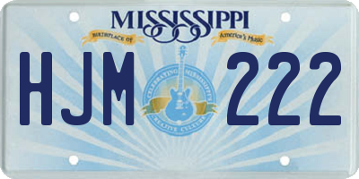 MS license plate HJM222