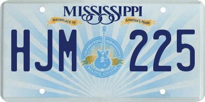 MS license plate HJM225