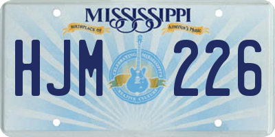 MS license plate HJM226