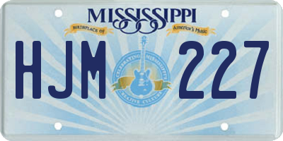 MS license plate HJM227