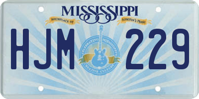 MS license plate HJM229