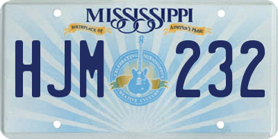 MS license plate HJM232