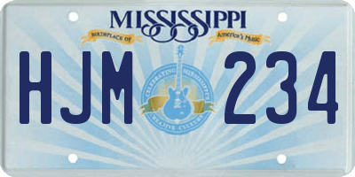 MS license plate HJM234
