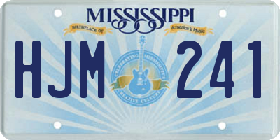 MS license plate HJM241