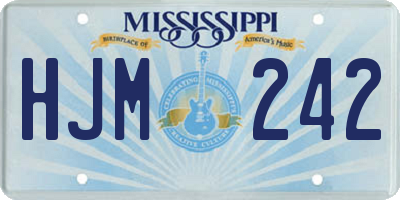 MS license plate HJM242