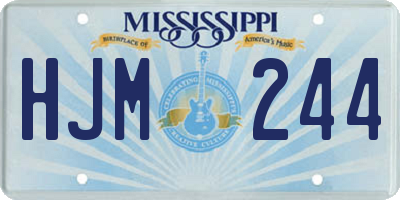 MS license plate HJM244