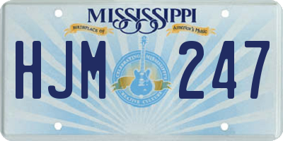 MS license plate HJM247