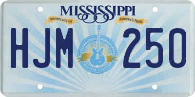 MS license plate HJM250