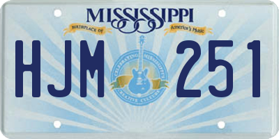MS license plate HJM251