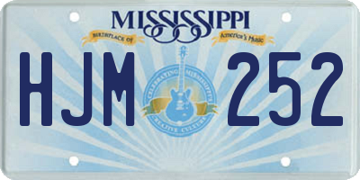 MS license plate HJM252