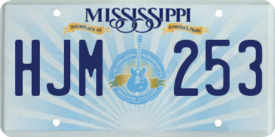 MS license plate HJM253