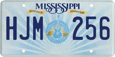 MS license plate HJM256