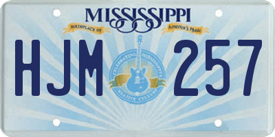 MS license plate HJM257