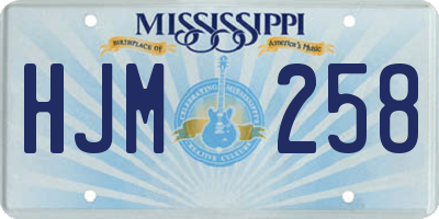 MS license plate HJM258