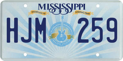 MS license plate HJM259